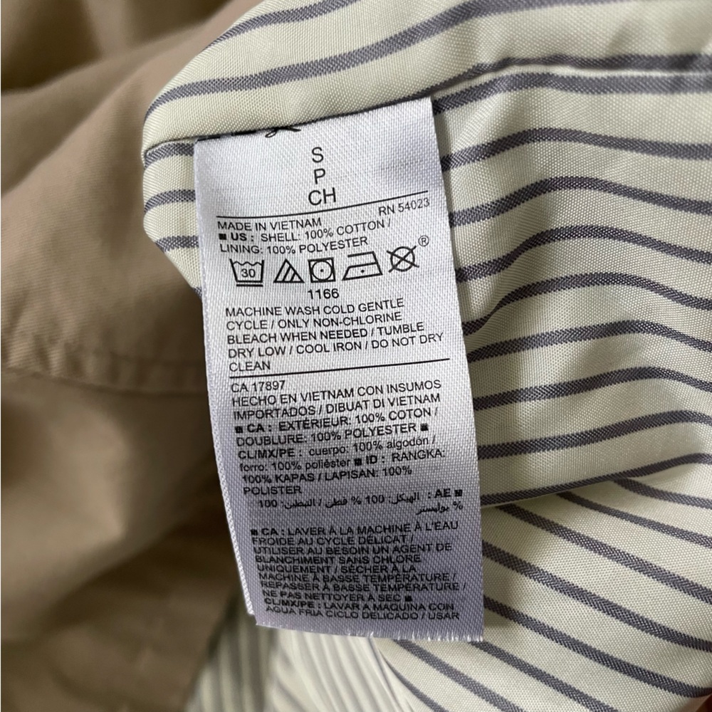 Old Navy Cotton Classic Double Breasted Trench Coat Khaki - Picture 5 of 10